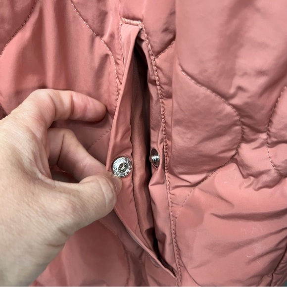 Adidas Mauve Quilted Bomber Jacket With Snap Buttons Size Medium - Picture 7 of 7